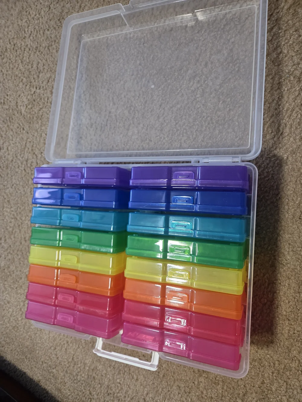 Storage Bin with Rainbow Boxes - For Crafts, Teaching, Photos, Junk Journaling